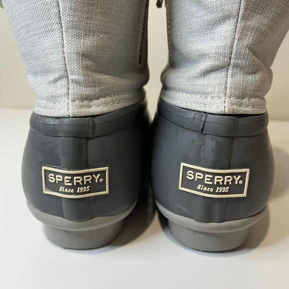 Sperry Saltwater Canvas Rain Boot Grey Women’s Duck Boot size 8 - Picture 3 of 7